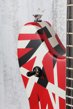 EVH Wolfgang Special Striped Electric Guitar Red Black and White with Gig Bag