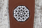 Thalia Brown Leather Guitar Strap with Pearl Stargazer Inlay