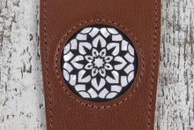 Load image into Gallery viewer, Thalia Brown Leather Guitar Strap with Pearl Stargazer Inlay