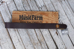 Thalia Gibson Dark Chocolate Leather Guitar Strap with AAA Koa Pearl