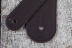 Thalia Gibson Dark Chocolate Leather Guitar Strap with AAA Koa Pearl