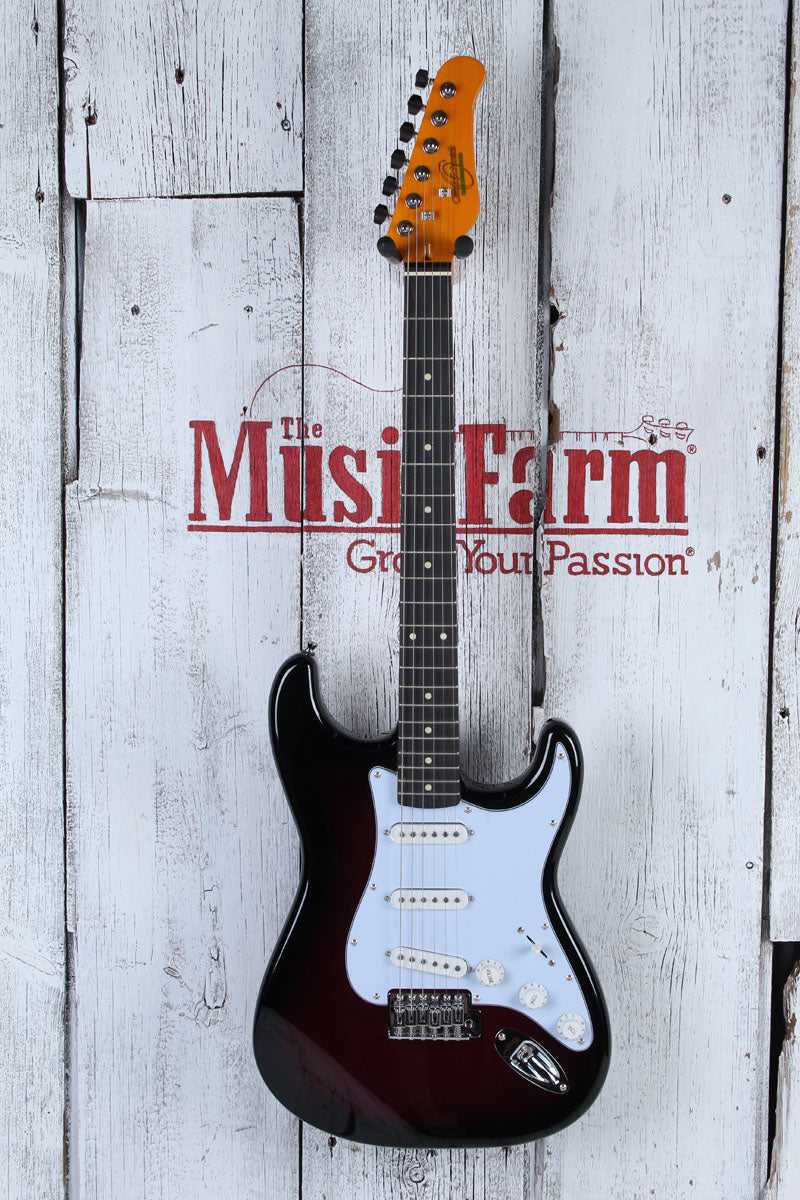 Oscar Schmidt OS-300 Double Cut Solid Body Electric Guitar Purple Sunburst