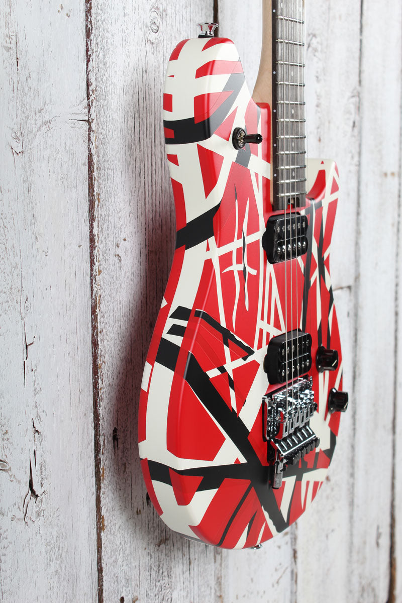 EVH Wolfgang Special Striped Electric Guitar Red Black and White with Gig Bag