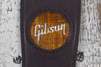 Thalia Gibson Dark Chocolate Leather Guitar Strap with AAA Koa Pearl