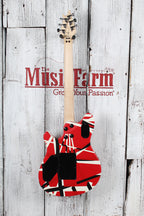 EVH Wolfgang Special Striped Electric Guitar Red Black and White with Gig Bag