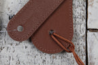 Thalia Brown Leather Guitar Strap with AAA Koa and Mother of Pearl Cross Inlay