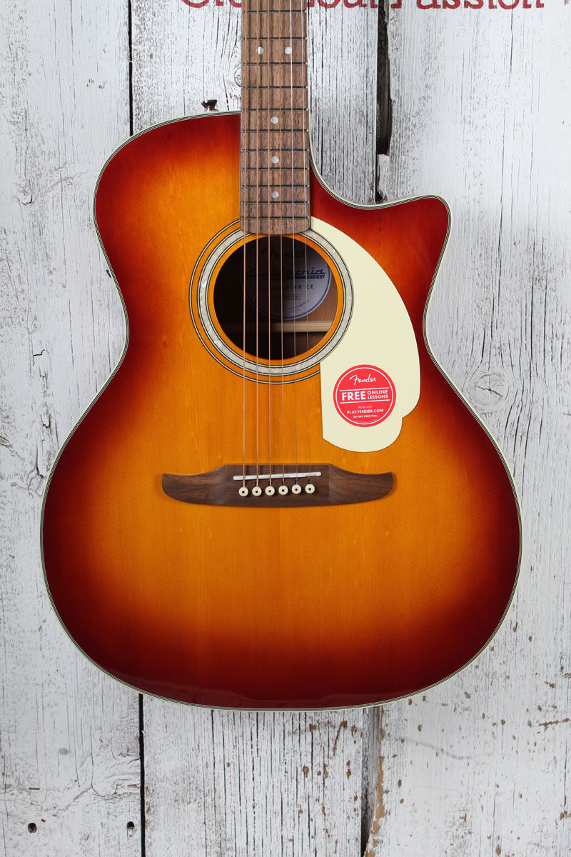 Fender California Deluxe Newporter CE Acoustic Electric Guitar Sienna Sunburst