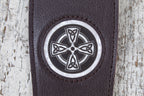 Thalia Dark Chocolate Leather Guitar Strap with Pearl Celtic Cross
