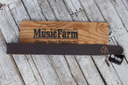 Thalia Dark Chocolate Leather Guitar Strap with Lucky Dragon Inlay