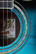 Load image into Gallery viewer, Oscar Schmidt OG10CE Concert Cutaway Acoustic Electric Guitar Flame Trans Blue
