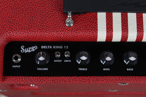 Supro Delta King 12 Electric Guitar Amplifier Scarlett & Creme with Footswitch