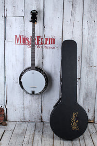 Washburn B11 Americana 5 String Resonator Back Banjo Natural with Hardshell Case