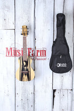 Load image into Gallery viewer, Luna Uke Crescent Black White Ebony Concert Ukulele UKE EX BWE with Gig Bag