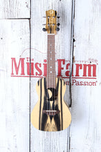 Load image into Gallery viewer, Luna Uke Crescent Black White Ebony Concert Ukulele UKE EX BWE with Gig Bag