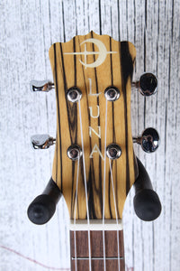 Luna Uke Crescent Black White Ebony Concert Ukulele UKE EX BWE with Gig Bag