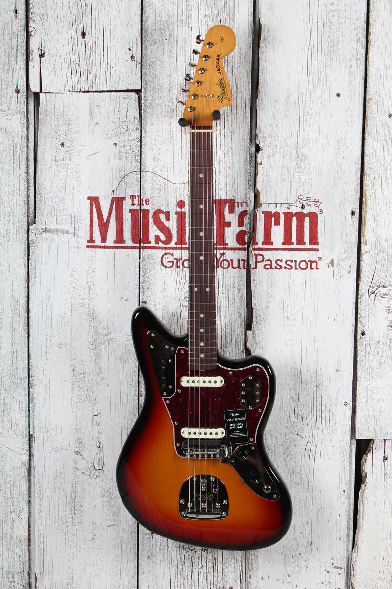 Fender Vintera III Mid '60s Jaguar Electric Guitar 3 Color Sunburst with Gig Bag