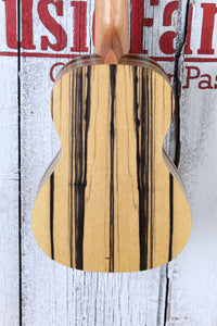 Luna Uke Crescent Black White Ebony Concert Ukulele UKE EX BWE with Gig Bag