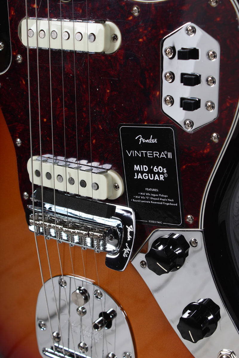 Fender Vintera III Mid '60s Jaguar Electric Guitar 3 Color Sunburst with Gig Bag