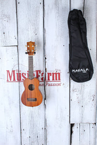 Kala Makala MK-S Pack Soprano Body Ukulele Satin Finish with Tuner and Gig Bag