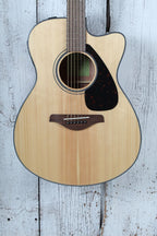 Yamaha FSX800C Concert Cutaway Acoustic Electric Guitar Solid Spruce Top Natural