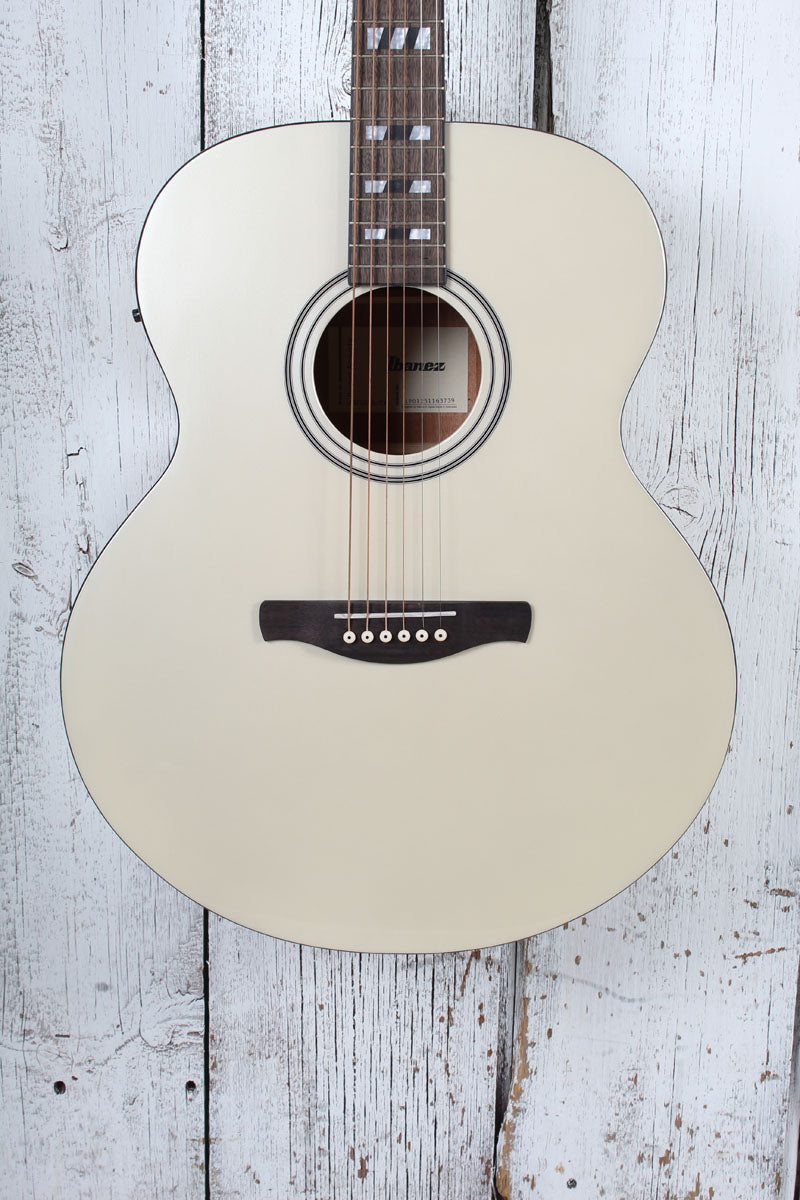 Ibanez AJ70M2E Jumbo Acoustic Electric Guitar Solid Spruce Top Pearl White Main image