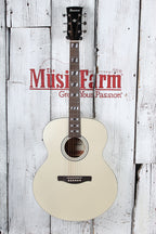 Ibanez AJ70M2E Jumbo Acoustic Electric Guitar Solid Spruce Top Pearl White