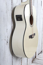 Ibanez AJ70M2E Jumbo Acoustic Electric Guitar Solid Spruce Top Pearl White