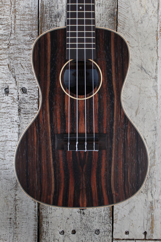 Kala Striped Ebony Tenor Ukulele Satin Finish Uke KA-EBY-T