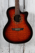 Load image into Gallery viewer, Dean EQA Exotica Quilt Ash Acoustic Electric Guitar Trans Brazilian Burst