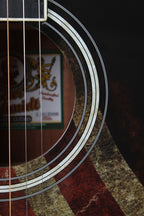 Oscar Schmidt Concert Cutaway Acoustic Electric Guitar USA Flag Graphic
