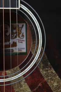 Oscar Schmidt Concert Cutaway Acoustic Electric Guitar USA Flag Graphic