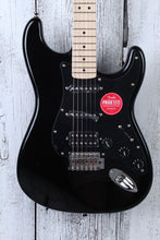 Load image into Gallery viewer, Fender Squier Sonic Stratocaster HSS Electric Guitar Black with Black Pickguard