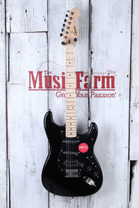 Fender Squier Sonic Stratocaster HSS Electric Guitar Black with Black Pickguard