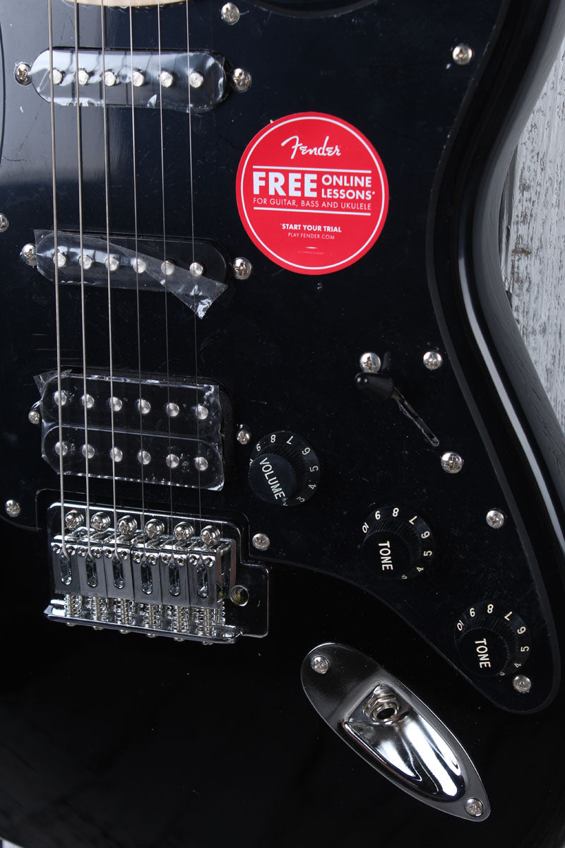 Fender Squier Sonic Stratocaster HSS Electric Guitar Black with Black Pickguard