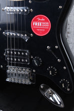 Load image into Gallery viewer, Fender Squier Sonic Stratocaster HSS Electric Guitar Black with Black Pickguard