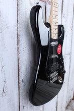 Load image into Gallery viewer, Fender Squier Sonic Stratocaster HSS Electric Guitar Black with Black Pickguard