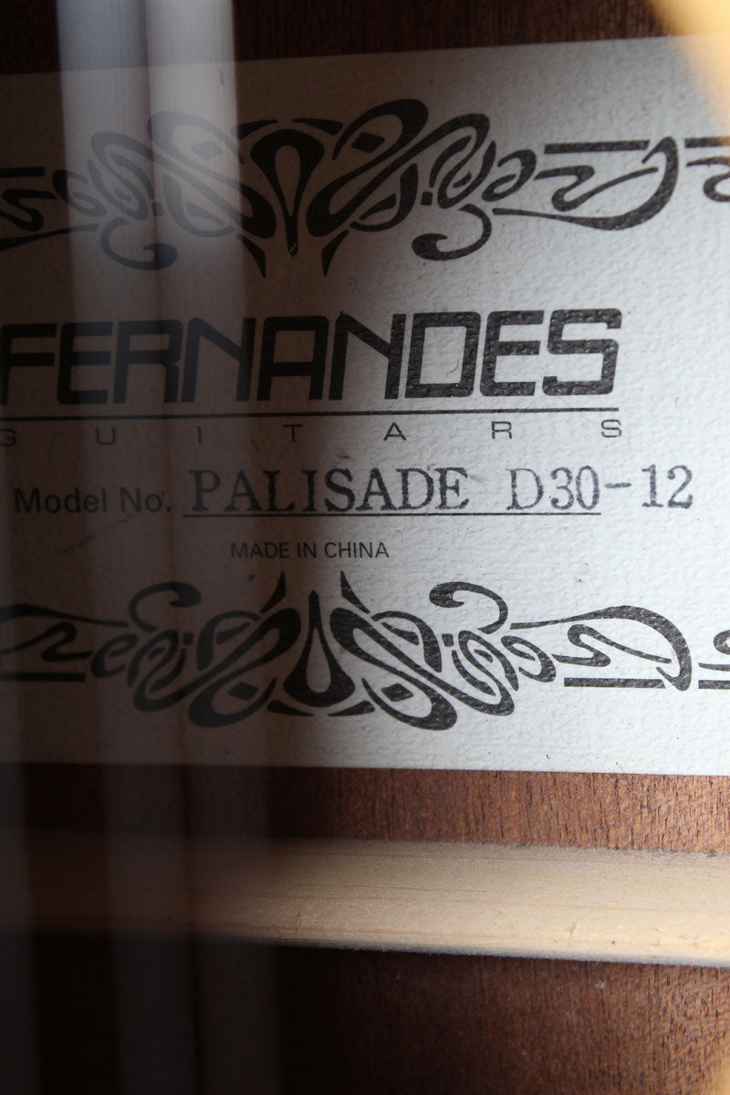 Fernandes Palisade D30-12 12 String Acoustic Electric Guitar with Hardshell Case