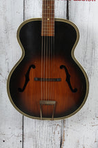 Harmony Vintage H1215 Archtop Acoustic Guitar Tobacco Burst with Hardshell Case
