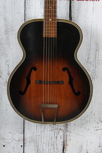 Harmony Vintage H1215 Archtop Acoustic Guitar Tobacco Burst with Hardshell Case