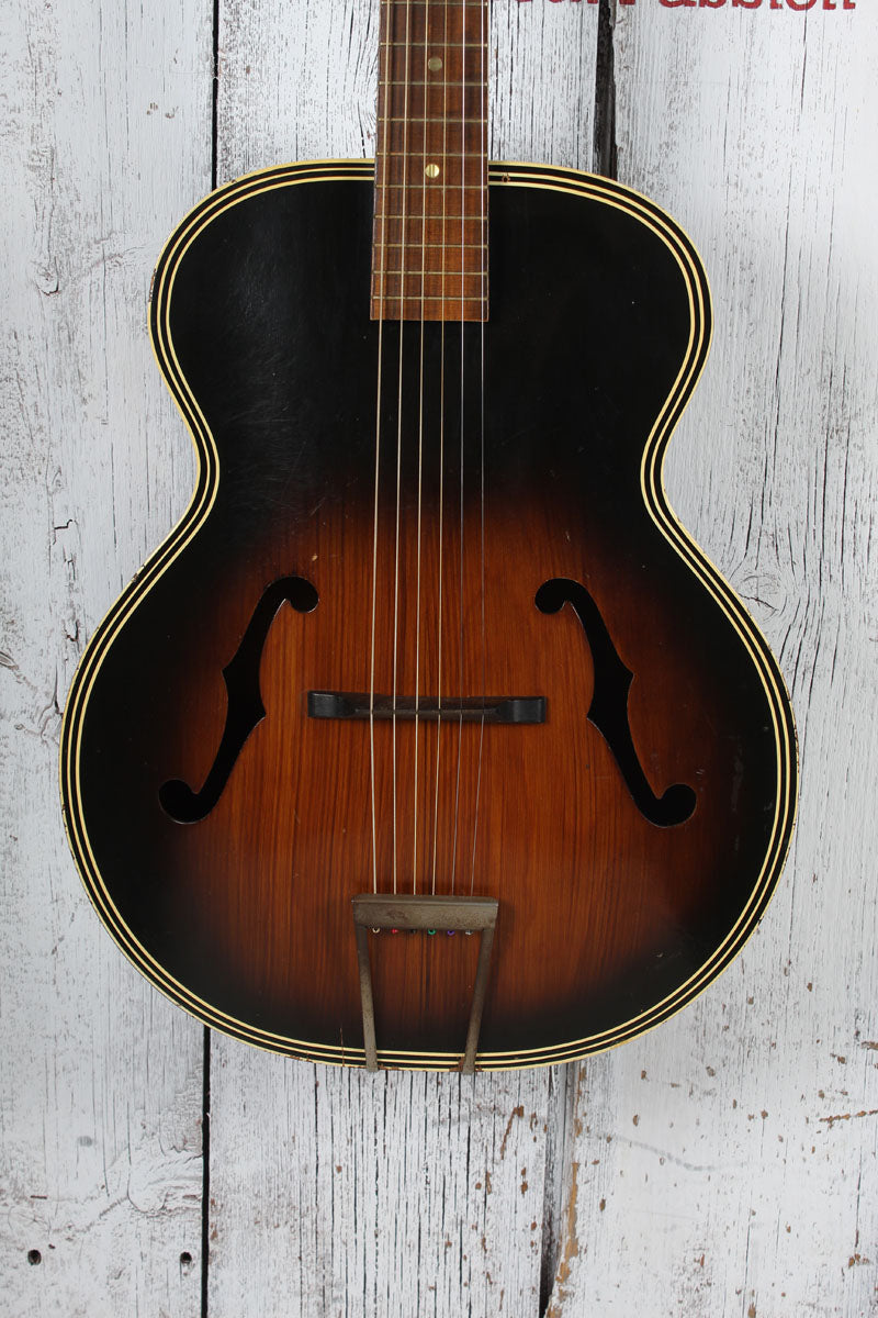 Harmony Vintage H1215 Archtop Acoustic Guitar Tobacco Burst with Hardshell Case