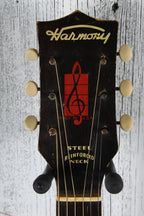 Harmony Vintage H1215 Archtop Acoustic Guitar Tobacco Burst with Hardshell Case