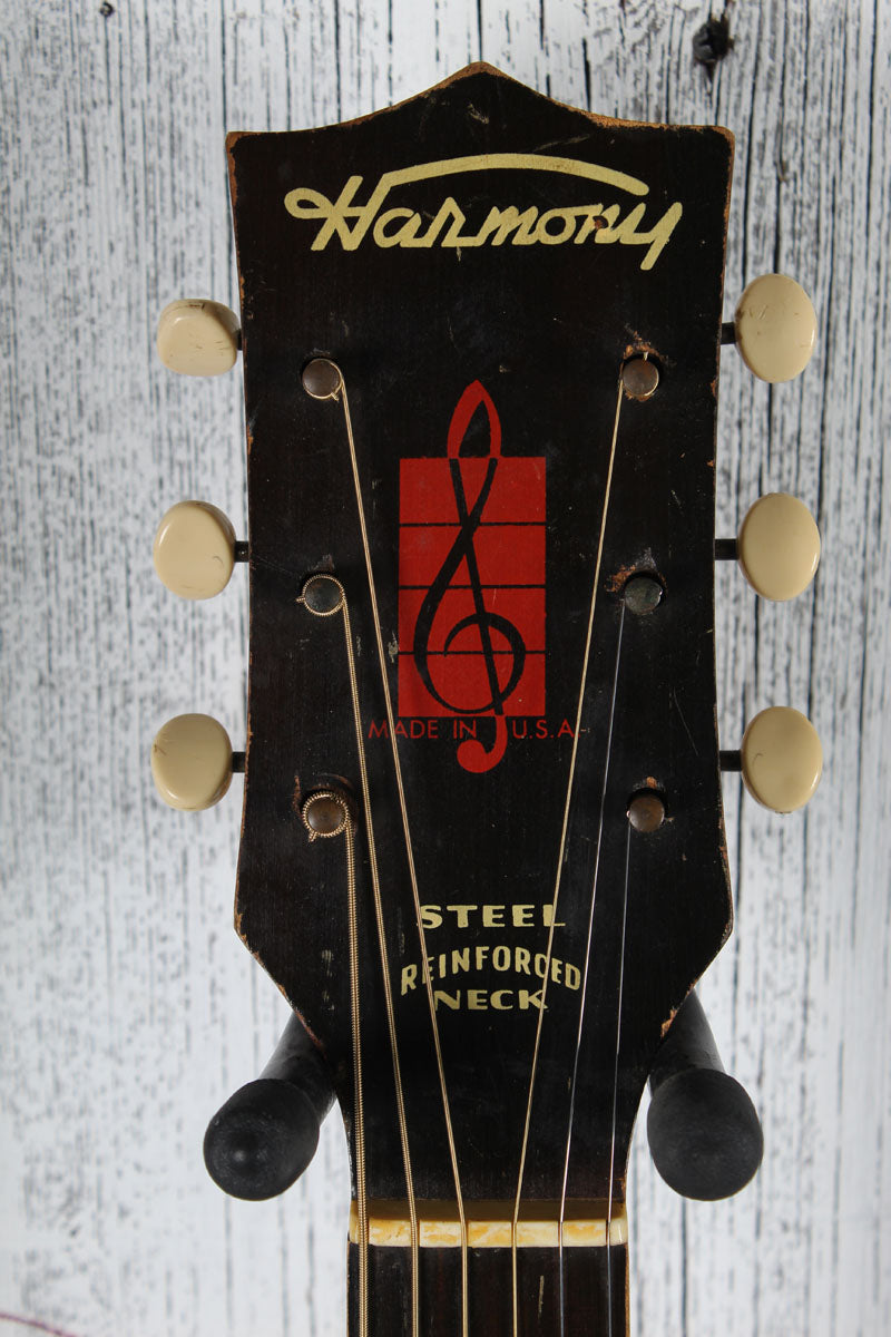 Harmony Vintage H1215 Archtop Acoustic Guitar Tobacco Burst with Hardshell Case