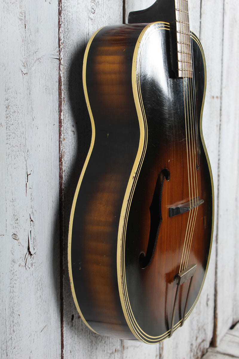 Harmony Vintage H1215 Archtop Acoustic Guitar Tobacco Burst with Hardshell Case