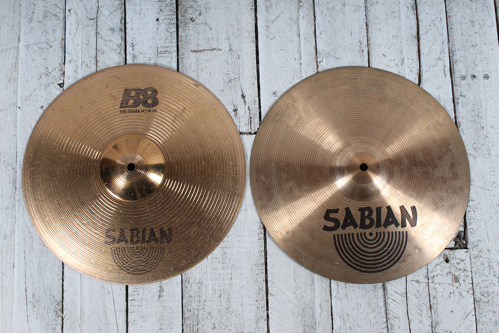 Sabian B8 14 Inch Hi-Hat Cymbal Pair 14" HiHat Drum Cymbals