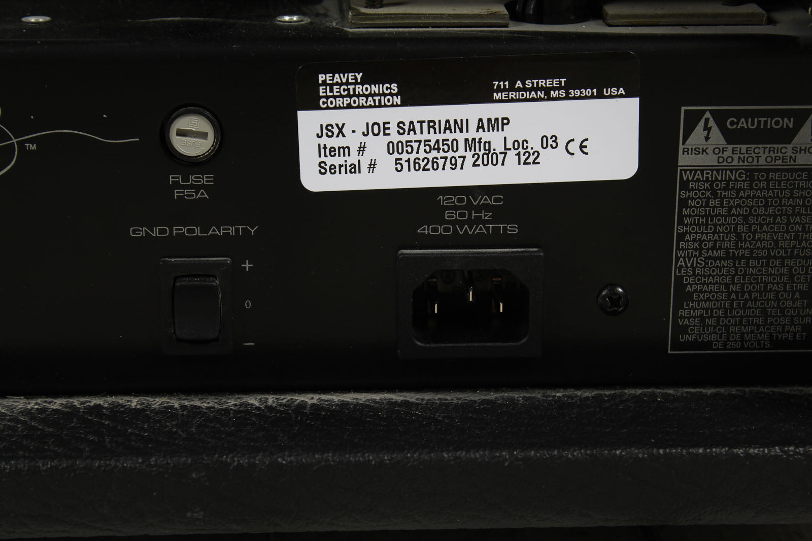 Peavey JSX Joe Satriani Electric Guitar Tube Amplifier Head with Footswitch