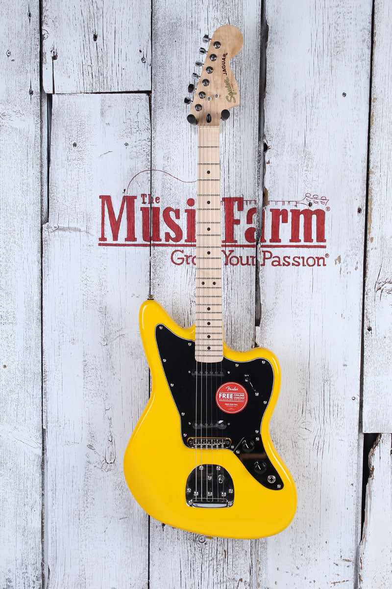 Fender Squier FSR Affinity Jaguar Electric Guitar Graffiti Yellow Finish Secondary image
