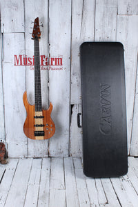 Carvin LB75 Fretless 5 String Electric Bass Guitar Natural with Hardshell Case