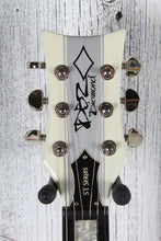 Load image into Gallery viewer, DBZ Diamond Renegade ST Plus Electric Guitar White with Silver Stripes with Case