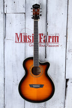 Load image into Gallery viewer, Washburn EA15 ATB Mini Jumbo Acoustic Electric Guitar Flame Maple Tobacco Burst