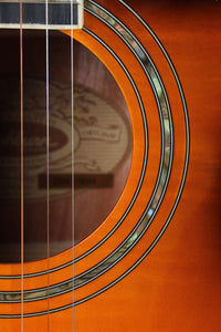 Washburn EA15 ATB Mini Jumbo Acoustic Electric Guitar Flame Maple Tobacco Burst